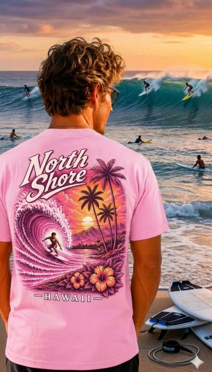 North Shore Hawaii Pink T-Shirt